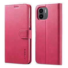 Funda de Cuero Cartera con Soporte Carcasa LC1 para Xiaomi Poco C51 Rosa Roja