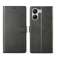 Funda de Cuero Cartera con Soporte Carcasa LC1 para Xiaomi Redmi 13C Negro