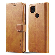 Funda de Cuero Cartera con Soporte Carcasa LC1 para Xiaomi Redmi 9 Activ Marron Claro