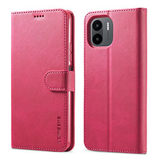 Funda de Cuero Cartera con Soporte Carcasa LC1 para Xiaomi Redmi A1 Rosa Roja