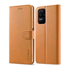 Funda de Cuero Cartera con Soporte Carcasa LC1 para Xiaomi Redmi K40S 5G Marron Claro