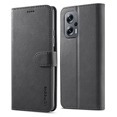 Funda de Cuero Cartera con Soporte Carcasa LC1 para Xiaomi Redmi Note 11T Pro+ Plus 5G Negro