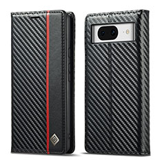 Funda de Cuero Cartera con Soporte Carcasa LC2 para Google Pixel 8a 5G Negro