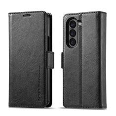 Funda de Cuero Cartera con Soporte Carcasa LC2 para Samsung Galaxy Z Fold5 5G Negro