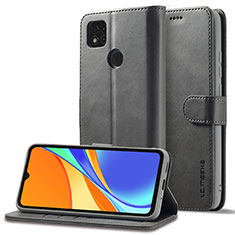 Funda de Cuero Cartera con Soporte Carcasa LC2 para Xiaomi POCO C3 Gris