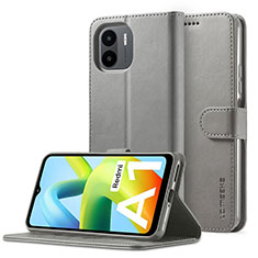 Funda de Cuero Cartera con Soporte Carcasa LC2 para Xiaomi Poco C51 Gris