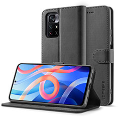 Funda de Cuero Cartera con Soporte Carcasa LC2 para Xiaomi Poco M4 Pro 5G Negro