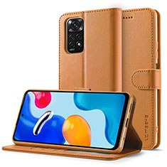 Funda de Cuero Cartera con Soporte Carcasa LC2 para Xiaomi Redmi Note 12 Pro 4G Marron Claro