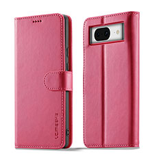 Funda de Cuero Cartera con Soporte Carcasa LC4 para Google Pixel 8a 5G Rosa Roja