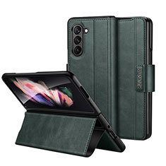 Funda de Cuero Cartera con Soporte Carcasa LD1 para Samsung Galaxy Z Fold5 5G Verde