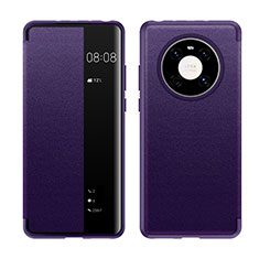 Funda de Cuero Cartera con Soporte Carcasa LF1 para Huawei Mate 40 Morado