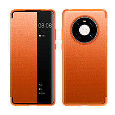 Funda de Cuero Cartera con Soporte Carcasa LF1 para Huawei Mate 40 Naranja