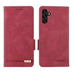 Funda de Cuero Cartera con Soporte Carcasa LZ1 para Samsung Galaxy A04s Rojo