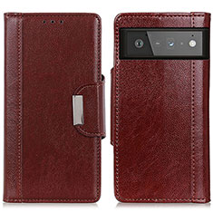 Funda de Cuero Cartera con Soporte Carcasa M01L para Google Pixel 6 5G Marron