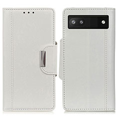 Funda de Cuero Cartera con Soporte Carcasa M01L para Google Pixel 6a 5G Blanco