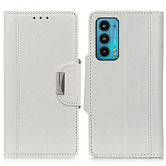 Funda de Cuero Cartera con Soporte Carcasa M01L para Motorola Moto Edge Lite 5G Blanco