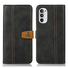 Funda de Cuero Cartera con Soporte Carcasa M01L para Motorola MOTO G52 Negro