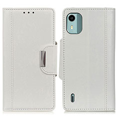 Funda de Cuero Cartera con Soporte Carcasa M01L para Nokia C12 Plus Blanco