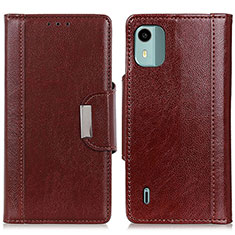 Funda de Cuero Cartera con Soporte Carcasa M01L para Nokia C12 Plus Marron