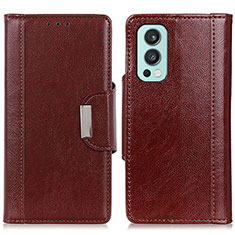 Funda de Cuero Cartera con Soporte Carcasa M01L para OnePlus Nord 2 5G Marron