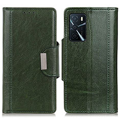 Funda de Cuero Cartera con Soporte Carcasa M01L para Oppo A16s Verde