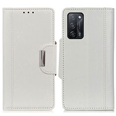 Funda de Cuero Cartera con Soporte Carcasa M01L para Oppo A53s 5G Blanco