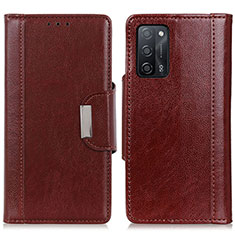 Funda de Cuero Cartera con Soporte Carcasa M01L para Oppo A53s 5G Marron