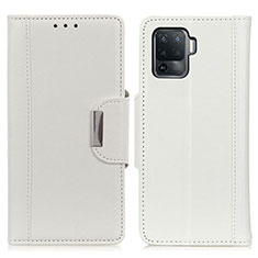 Funda de Cuero Cartera con Soporte Carcasa M01L para Oppo A94 4G Blanco