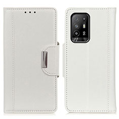 Funda de Cuero Cartera con Soporte Carcasa M01L para Oppo A94 5G Blanco