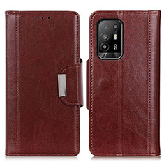 Funda de Cuero Cartera con Soporte Carcasa M01L para Oppo A94 5G Marron