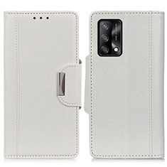 Funda de Cuero Cartera con Soporte Carcasa M01L para Oppo A95 4G Blanco