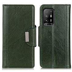 Funda de Cuero Cartera con Soporte Carcasa M01L para Oppo A95 5G Verde