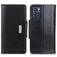 Funda de Cuero Cartera con Soporte Carcasa M01L para Oppo Reno6 5G Negro