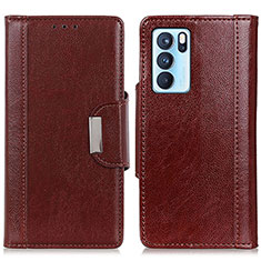 Funda de Cuero Cartera con Soporte Carcasa M01L para Oppo Reno6 Pro 5G India Marron