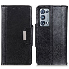 Funda de Cuero Cartera con Soporte Carcasa M01L para Oppo Reno6 Pro+ Plus 5G Negro