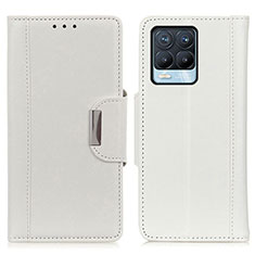 Funda de Cuero Cartera con Soporte Carcasa M01L para Realme 8 Pro Blanco