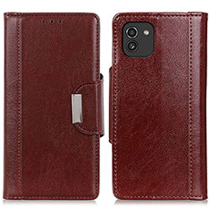 Funda de Cuero Cartera con Soporte Carcasa M01L para Samsung Galaxy A03 Marron