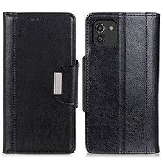 Funda de Cuero Cartera con Soporte Carcasa M01L para Samsung Galaxy A03 Negro