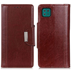 Funda de Cuero Cartera con Soporte Carcasa M01L para Samsung Galaxy F42 5G Marron