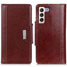 Funda de Cuero Cartera con Soporte Carcasa M01L para Samsung Galaxy S21 5G Marron