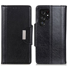 Funda de Cuero Cartera con Soporte Carcasa M01L para Samsung Galaxy S22 Ultra 5G Negro