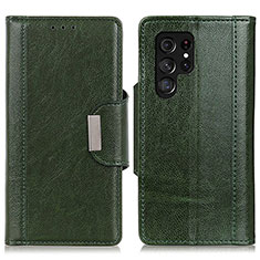 Funda de Cuero Cartera con Soporte Carcasa M01L para Samsung Galaxy S22 Ultra 5G Verde