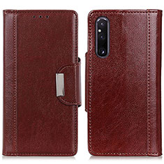 Funda de Cuero Cartera con Soporte Carcasa M01L para Sony Xperia 1 V Marron