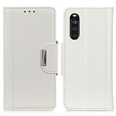 Funda de Cuero Cartera con Soporte Carcasa M01L para Sony Xperia 10 III SO-52B Blanco