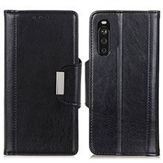 Funda de Cuero Cartera con Soporte Carcasa M01L para Sony Xperia 10 III SO-52B Negro