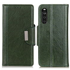 Funda de Cuero Cartera con Soporte Carcasa M01L para Sony Xperia 10 III Verde