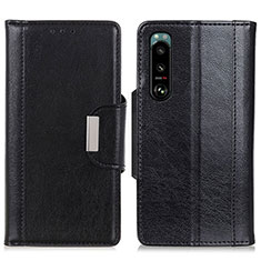 Funda de Cuero Cartera con Soporte Carcasa M01L para Sony Xperia 5 III Negro