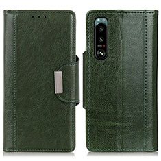 Funda de Cuero Cartera con Soporte Carcasa M01L para Sony Xperia 5 III Verde