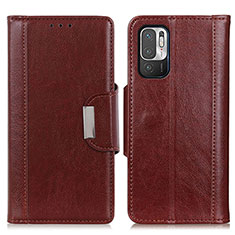 Funda de Cuero Cartera con Soporte Carcasa M01L para Xiaomi POCO M3 Pro 5G Marron