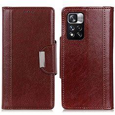 Funda de Cuero Cartera con Soporte Carcasa M01L para Xiaomi Poco X4 NFC Marron